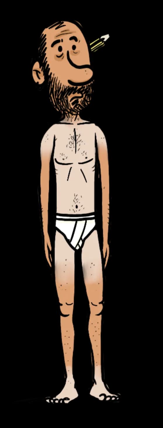 Viñeta de Félix en calzoncillos