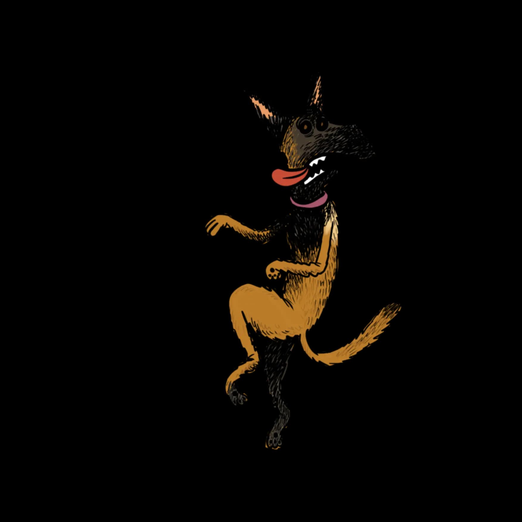Viñeta de un perro ladrando