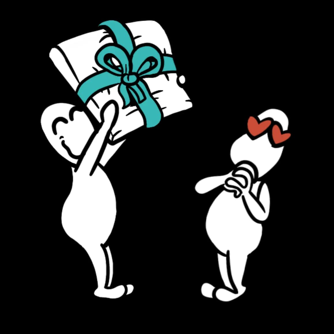 Viñeta ofreciendo un regalo