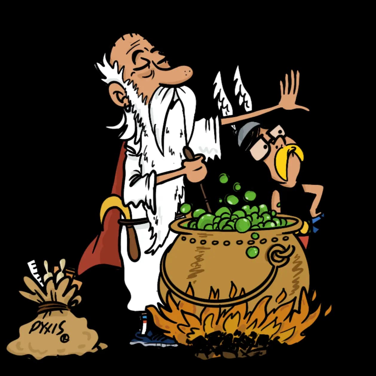 Viñeta de un personaje inspirado en Obélix