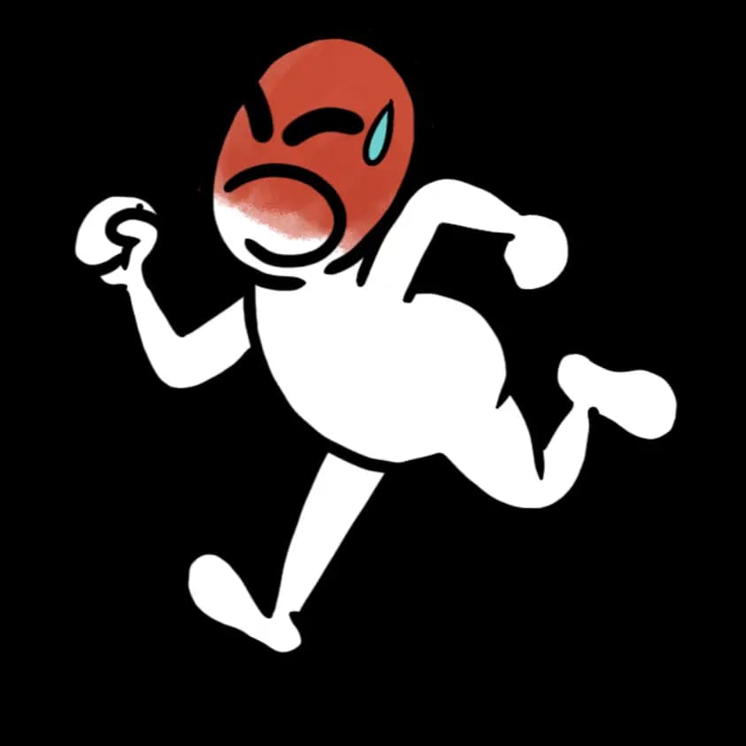 Viñeta de un personaje corriendo