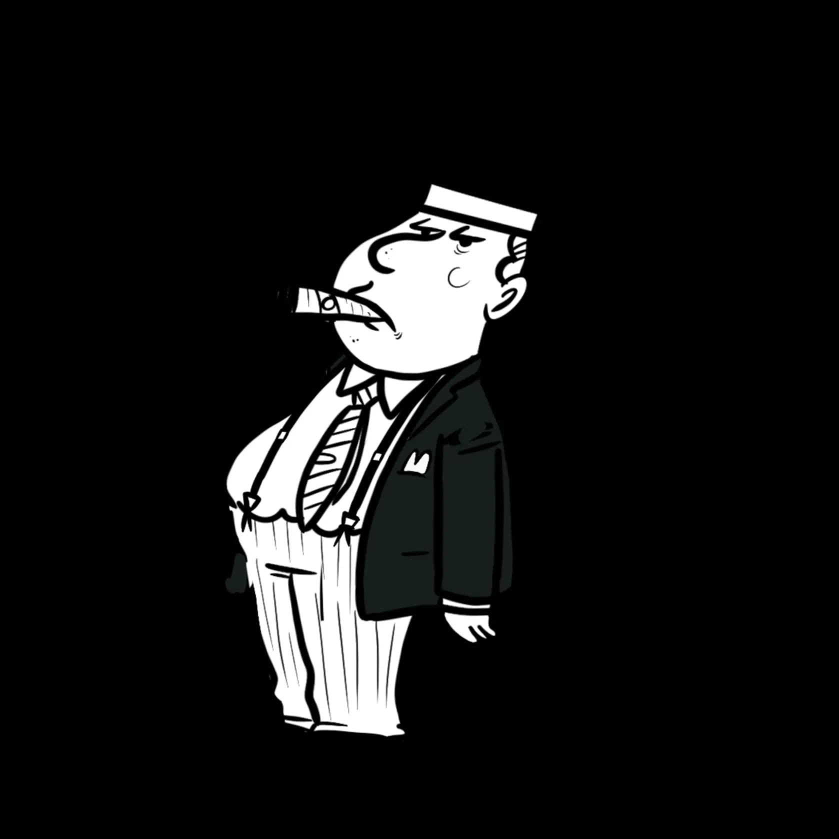 Viñeta de señor fumando un cigarro